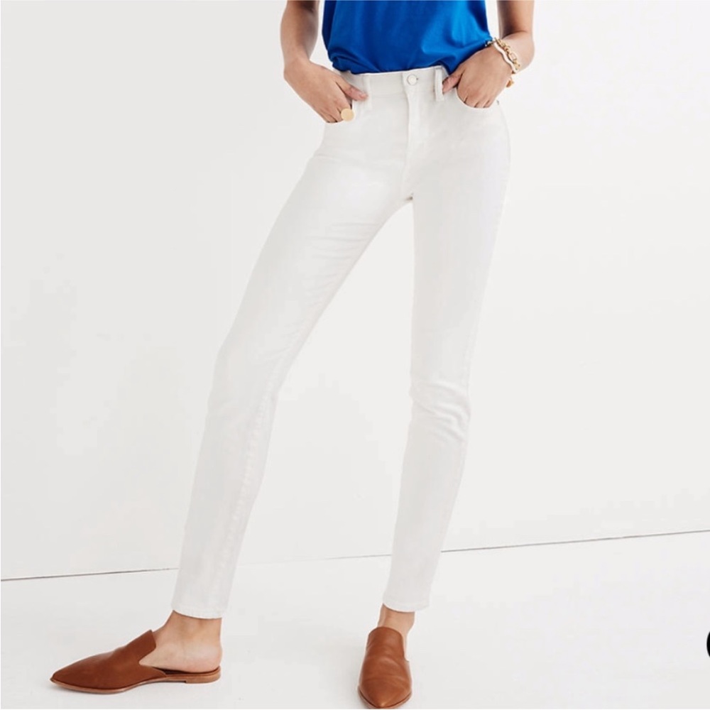 Madewell 9" High Rise Skinny White Jeans | Size 23